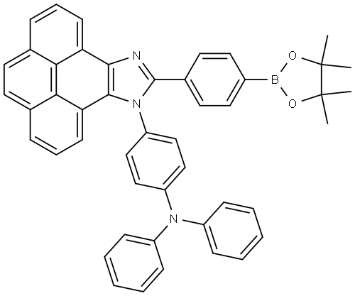 N,N-diphenyl-4-(10-(4-(4,4,5,5-tetramethyl-1,3,2-dioxaborolan-2-yl)phenyl)-9H-pyreno[4,5-d]imidazol-9-yl)aniline,2757576-71-7,结构式