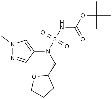 tert-butyl (S)-(N-(1-methyl-1H-pyrazol-4-yl)-N-((tetrahydrofuran-2-yl)methyl)sulfamoyl)carbamate,2763617-78-1,结构式