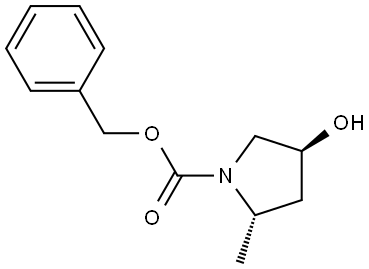 (2S,4S)-Benzyl-4-hydroxy-2-methylpyrrolidine-1-carboxylate Struktur
