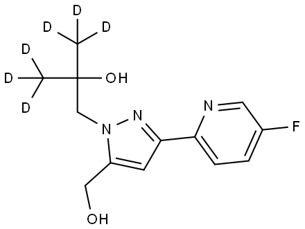 2-((3-(5-fluoropyridin-2-yl)-5-(hydroxymethyl)-1H-pyrazol-1-yl)methyl)propan-1,1,1,3,3,3-d6-2-ol,2765269-22-3,结构式