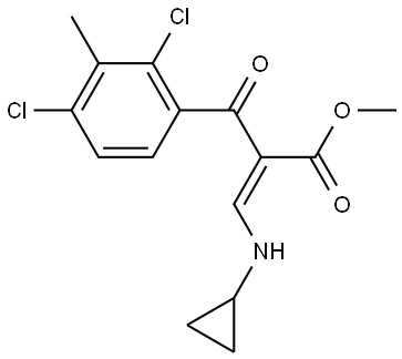 Benzenepropanoic acid, 2,4-dichloro-α-[(cyclopropylamino)methylene]-3-methyl-β-oxo-, methyl ester, (αZ)- 结构式