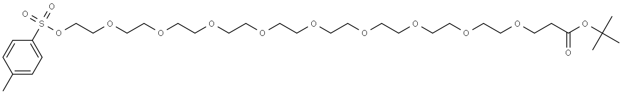 对甲苯磺酸酯-十聚乙二醇-丙酸叔丁酯 结构式