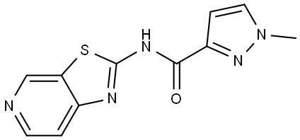 1-甲基-N-(噻唑并[5,4-C]吡啶-2-基)-1H-吡唑-3-甲酰胺, 2768349-91-1, 结构式