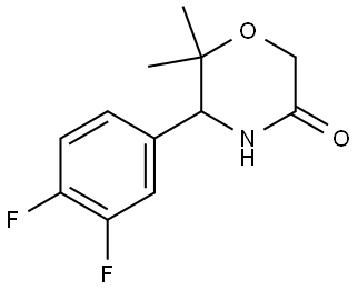 (R)-5-(3,4-difluorophenyl)-6,6-dimethylmorpholin-3-one Structure