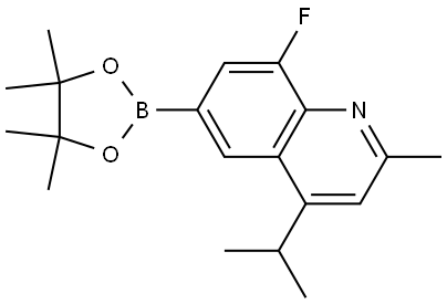 喹啉,8-氟-2-甲基-4-(1-甲基乙基)-6-(4,4,5,5-四甲基-1,3,2-二噁硼烷-2-基)- 结构式