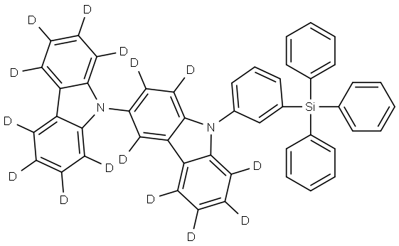 3,9′-Bi-9H-carbazole-1,1′,2,2′,3′,4,4′,5,5′,6,6′,7,7′,8,8′-d15, 9-[3-(triphenylsilyl)phenyl]- Structure