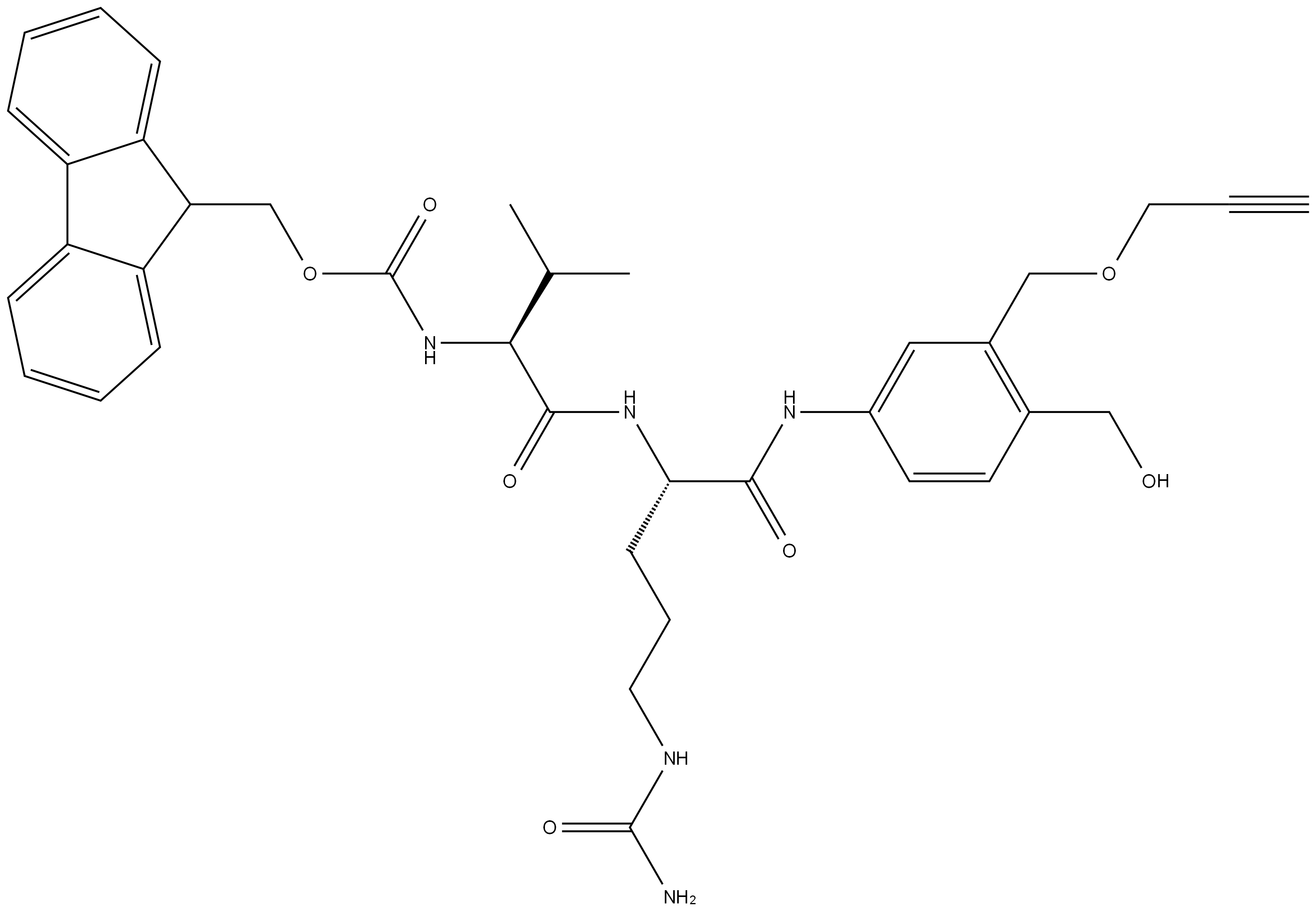 Fmoc-Val-Cit-Propargoxy methyl-PAB-OH Structure