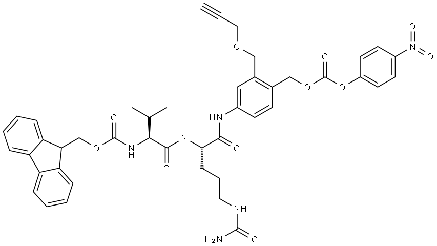 Fmoc-Val-Cit-Propargoxy methyl-PAB-PNP Structure