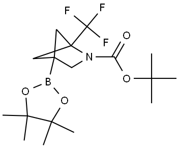tert-Butyl 4-(4,4,5,5-tetramethyl-1,3,2-dioxaborolan-2-yl)-1-(trifluoromethyl)-2-azabicyclo[2.1.1]hexane-2-carboxylate Struktur