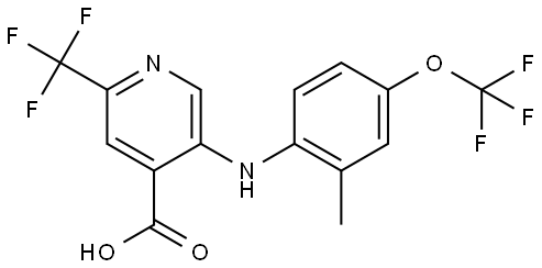 5-{[2-methyl-4-(trifluoromethoxy)phenyl]amino}-2-(trifluoromethyl)pyridine-4-carboxylic acid Structure