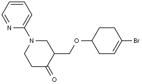 3-[[(4-bromocyclohex-3-en-1-yl)oxy]methyl]-1-(pyridine-2-yl)piperidine-4-one Structure