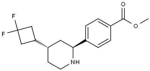 Benzoic acid, 4-[(2R,4R)-4-(3,3-difluorocyclobutyl)-2-piperidinyl]-, methyl ester, rel- Structure