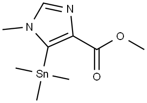 Methyl 1-methyl-5-(trimethylstannyl)-1H-imidazole-4-carboxylate Struktur