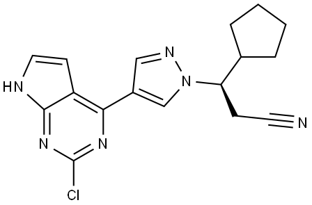 1H-Pyrazole-1-propanenitrile, 4-(2-chloro-7H-pyrrolo[2,3-d]pyrimidin-4-yl)-β-cyclopentyl-, (βR)-|