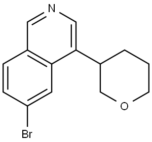6-bromo-4-(tetrahydro-2H-pyran-3-yl)isoquinoline Structure