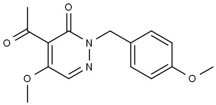4-Acetyl-5-methoxy-2-(4-methoxybenzyl)pyridazin-3(2H)-one Struktur