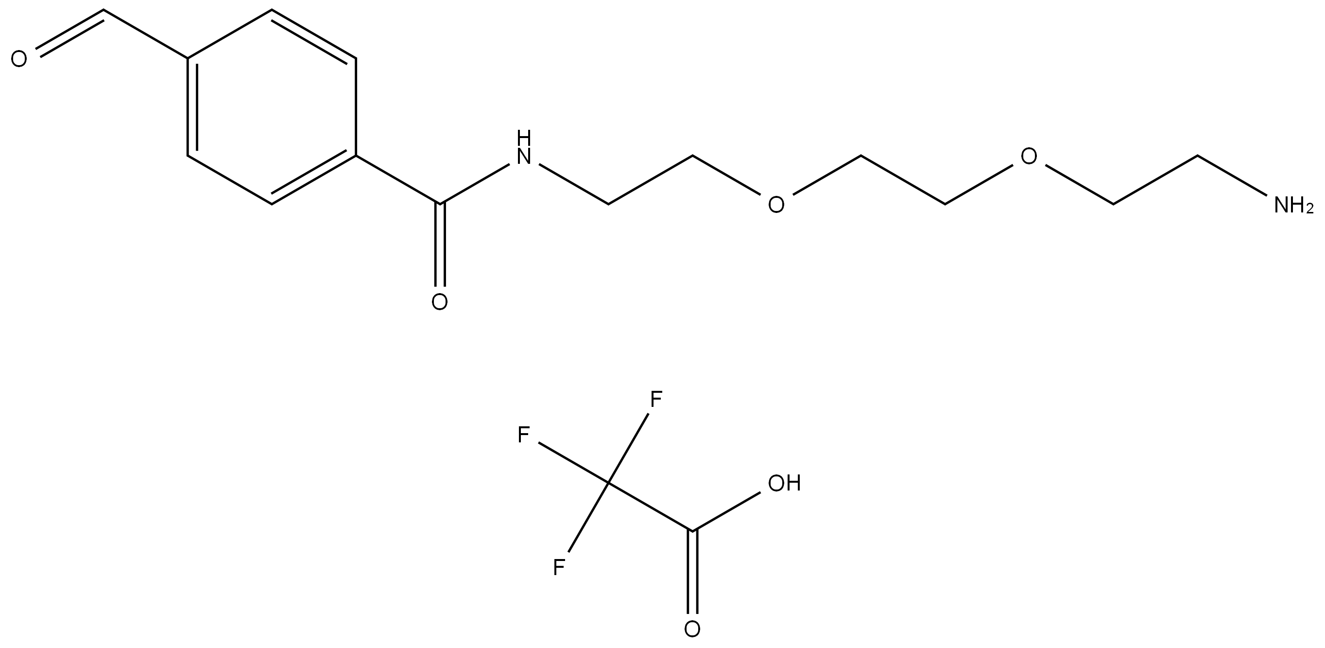 CHO-Ph-CONH-PEG2-amine TFA Struktur