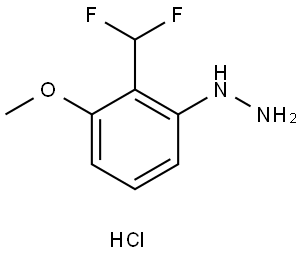 Hydrazine, [2-(difluoromethyl)-3-methoxyphenyl]-, hydrochloride (1:1) Struktur