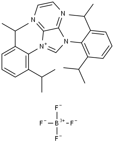 1H-Imidazo[4,5-b]pyrazinium, 1,3-bis[2,6-bis(1-methylethyl)phenyl]-, tetrafluoroborate(1-) (1:1) Struktur