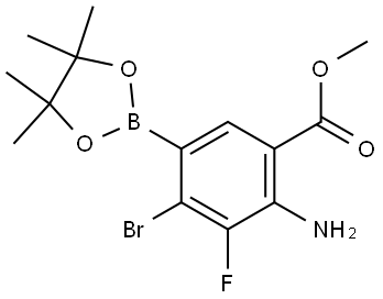 methyl 2-amino-4-bromo-3-fluoro-5-(4,4,5,5-tetramethyl-1,3,2-dioxaborolan-2-yl)benzoate Structure