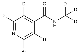 2-bromo-N-(methyl-d3)isonicotinamide-3,5,6-d3 Struktur