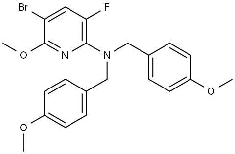 5-溴-3-氟-6-甲氧基-N,N-双(4-甲氧基苄基)吡啶-2-胺, 2827059-84-5, 结构式