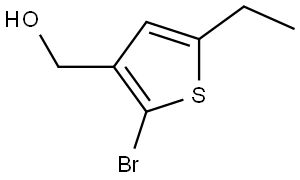 (2-溴-5-乙基噻吩-3-基)甲醇 结构式