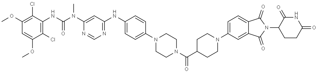 2828438-38-4 3-(2,6-二氯-3,5-二甲氧基苯基)-1-(6-((4-(4-(1-(2-(2,6-二氧代哌啶-3-基)-1,3-二氧代异吲哚啉-5-基)哌啶-4-羰基)哌嗪-1-基)苯基)氨基)嘧啶-4-基)-1-甲基脲