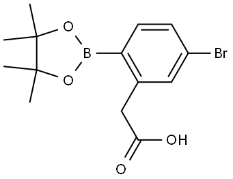 2-(5-溴-2-(4,4,5,5-四甲基-1,3,2-二氧硼杂环戊烷-2-基)苯基)乙酸,2830709-57-2,结构式