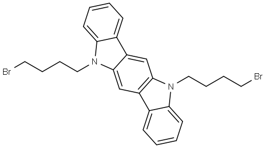 5,11-bis(4-bromobutyl)-5,11-dihydroindolo[3,2-b]carbazole Structure