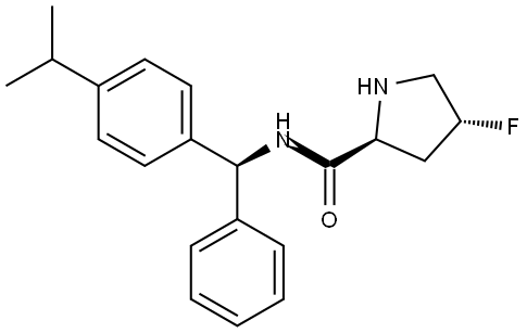 (2S,4R)-4-fluoro-N-((S)-(4-isopropylphenyl)(phenyl)methyl)pyrrolidine-2-carboxamide,2839917-57-4,结构式