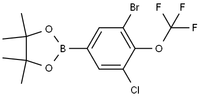 2-(3-溴-5-氯-4-(三氟甲氧基)苯基)-4,4,5,5-四甲基-1,3,2-二氧硼杂环戊烷,2852766-92-6,结构式