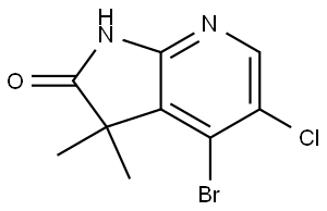 4-Bromo-5-chloro-3,3-dimethyl-1,3-dihydro-2H-pyrrolo[2,3-b]pyridin-2-one Structure