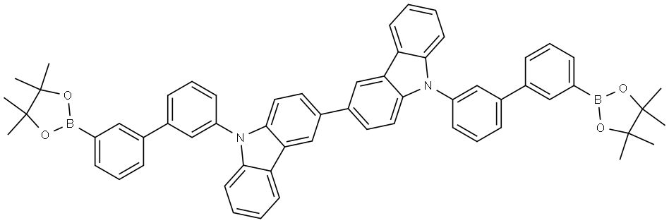 3,3′-Bi-9H-carbazole, 9,9′-bis[3′-(4,4,5,5-tetramethyl-1,3,2-dioxaborolan-2-yl)[1,1′-biphenyl]-3-yl]- Structure