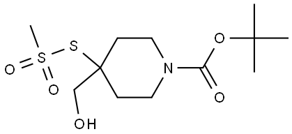 tert-butyl 4-(hydroxymethyl)-4-((methylsulfonyl)thio)piperidine-1-carboxylate Struktur