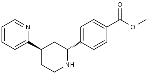 Benzoic acid, 4-[(2R,4R)-4-(2-pyridinyl)-2-piperidinyl]-, methyl ester, rel- Structure