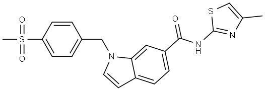 1-(4-(methylsulfonyl)benzyl)-N-(4-methylthiazol-2-yl)-1H-indole-6-carboxamide Structure