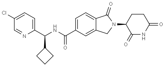 1H-Isoindole-5-carboxamide, N-[(S)-(5-chloro-2-pyridinyl)cyclobutylmethyl]-2-[(3S)-2,6-dioxo-3-piperidinyl]-2,3-dihydro-1-oxo-,2881012-96-8,结构式