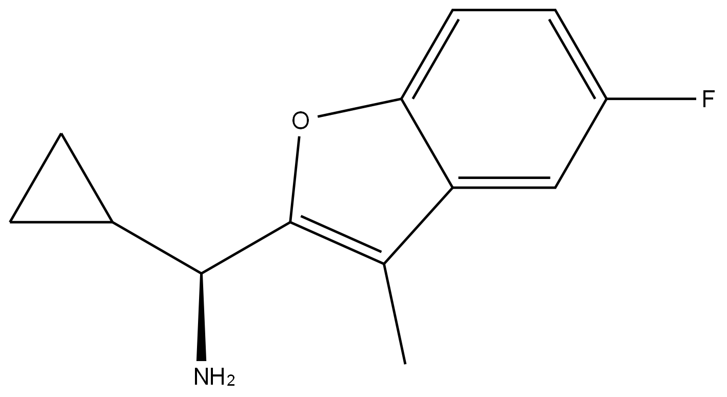 (S)-cyclopropyl(5-fluoro-3-methyl-1-benzofuran-2-yl)methanamine,2883547-18-8,结构式