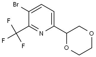 3-bromo-6-(1,4-dioxan-2-yl)-2-(trifluoromethyl)pyridine Structure