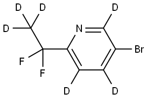 5-bromo-2-(1,1-difluoroethyl-2,2,2-d3)pyridine-3,4,6-d3 Struktur