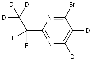 4-bromo-2-(1,1-difluoroethyl-2,2,2-d3)pyrimidine-5,6-d2 Struktur