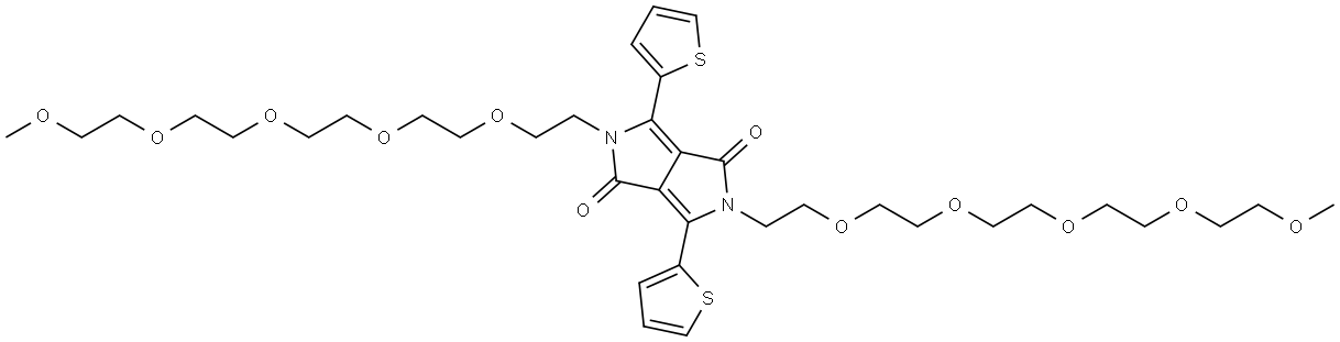Pyrrolo[3,4-c]pyrrole-1,4-dione, 2,5-dihydro-2,5-di-3,6,9,12,15-pentaoxahexadec-1-yl-3,6-di-2-thienyl- Structure