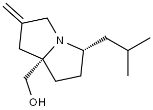 ((5S,7aS)-5-Isobutyl-2-methylenehexahydro-1H-pyrrolizin-7a-yl)methanol Structure