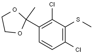 2-(2,4-dichloro-3-(methylthio)phenyl)-2-methyl-1,3-dioxolane Struktur