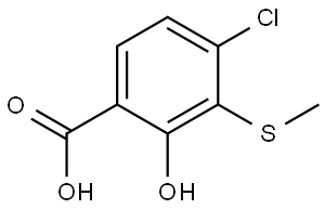 4-Chloro-2-hydroxy-3-(methylthio)benzoic acid Struktur