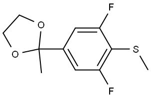 2-(3,5-difluoro-4-(methylthio)phenyl)-2-methyl-1,3-dioxolane Struktur