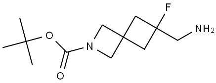 6-(氨甲基)-6-氟-2-氮杂螺[3.3]庚烷-2-羧酸叔丁酯,2901084-72-6,结构式