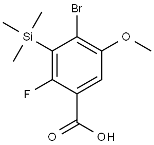 4-Bromo-2-fluoro-5-methoxy-3-(trimethylsilyl)benzoic acid Struktur
