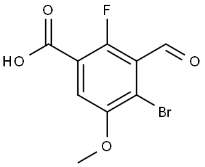 4-Bromo-2-fluoro-3-formyl-5-methoxybenzoic acid Struktur